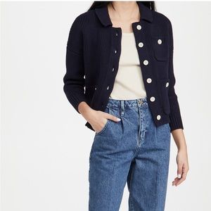 Alex Mill Work Sweater Jacket- Navy, Size: Medium